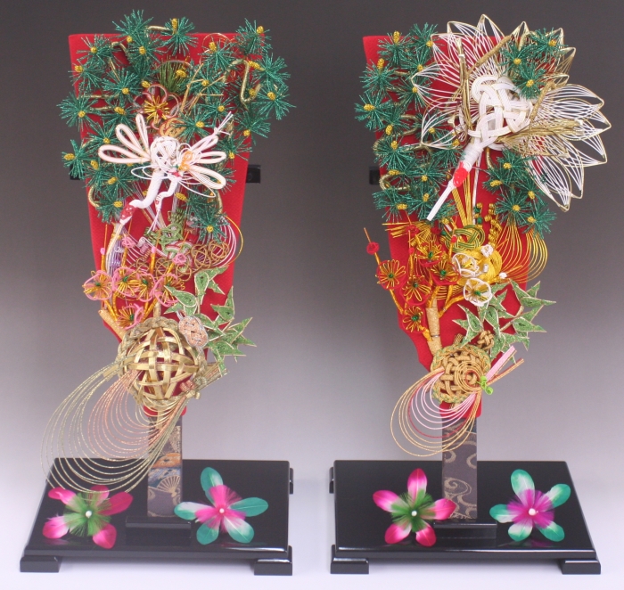 羽子板飾り 金襴/金駒刺繍押絵羽子板セット 13号[1-A-FYA-1813JD]