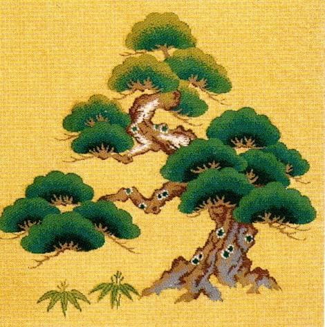 加茂川綴・掛袱紗(No.907)笹に松