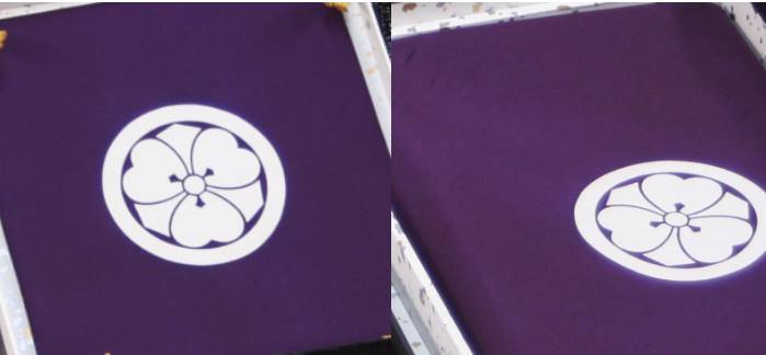 切手盆セット・塩瀬(並)別誂「古代紫」風呂敷68cmを袷ふくさ57cmに変更