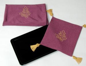 切手盆セット「刺繍寿」藤